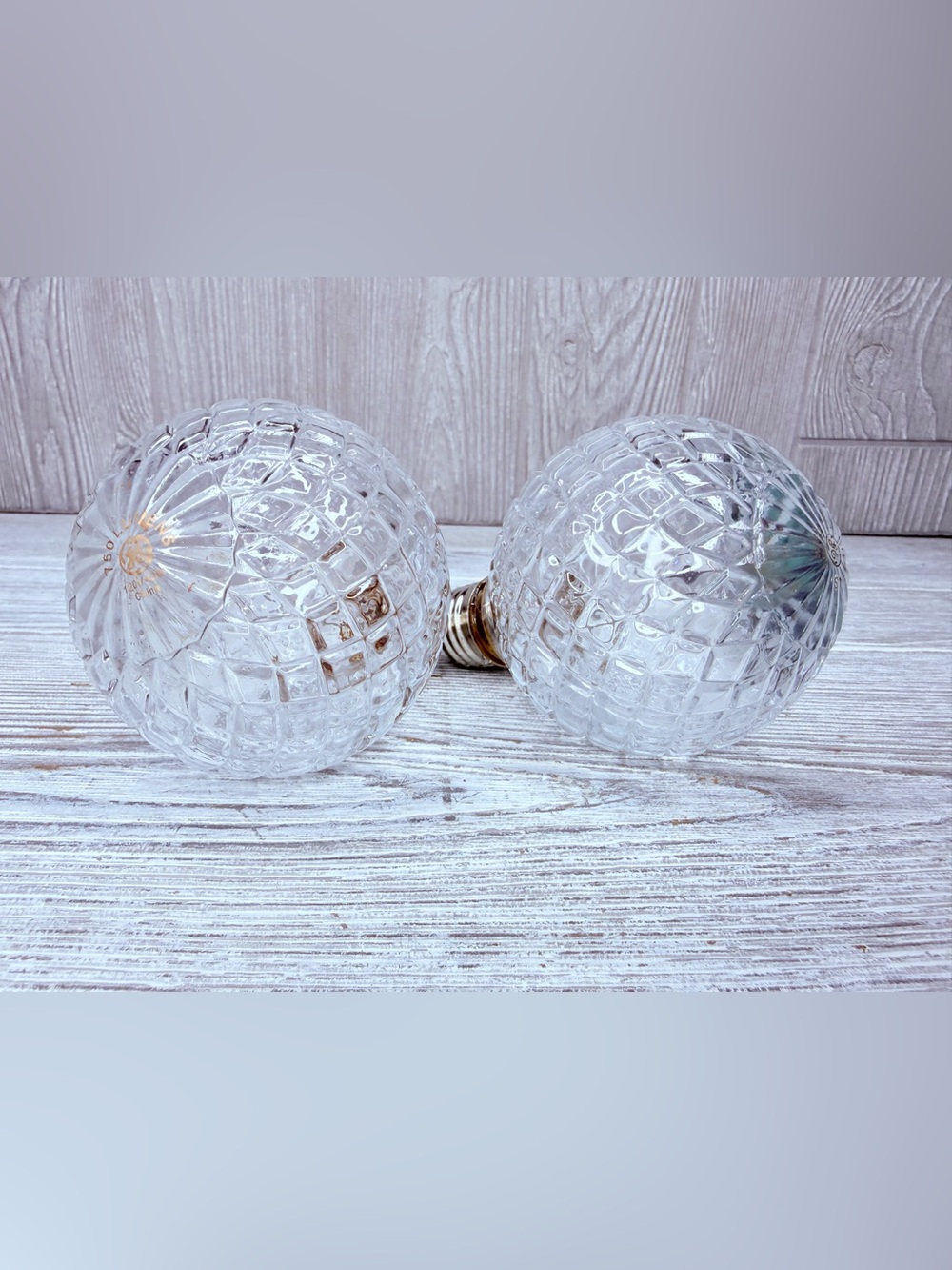 Incandescent Equivalent Wattage GE 120v 43 w cut Glass Light Bulbs x 2 works